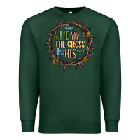 Sports Green when he was one the cross i was one his mind Premium Sweatshirt - MaliasSmallBusiness