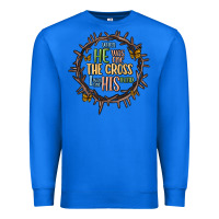 True Royal when he was one the cross i was one his mind Premium Sweatshirt - MaliasSmallBusiness