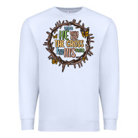 White when he was one the cross i was one his mind Premium Sweatshirt - MaliasSmallBusiness