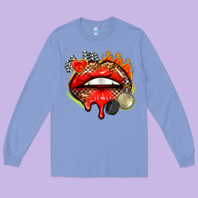 Race Lips Long Sleeve Tee Designed By Adodesignshop