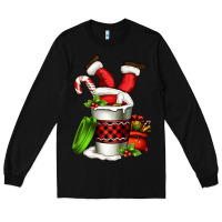 Black Santa claus in a coffee cup Long Sleeve Tee - FaDigitalArtStudio