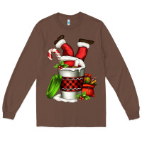 Chestnut Santa claus in a coffee cup Long Sleeve Tee - FaDigitalArtStudio