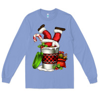 Colony Blue Santa claus in a coffee cup Long Sleeve Tee - FaDigitalArtStudio
