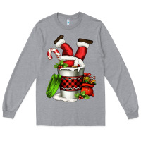 Heather Grey Santa claus in a coffee cup Long Sleeve Tee - FaDigitalArtStudio