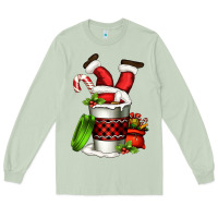 Matcha Santa claus in a coffee cup Long Sleeve Tee - FaDigitalArtStudio