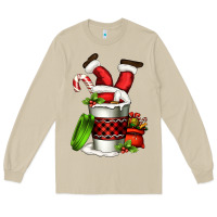 Mushroom Santa claus in a coffee cup Long Sleeve Tee - FaDigitalArtStudio