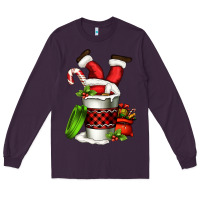 Plum Santa claus in a coffee cup Long Sleeve Tee - FaDigitalArtStudio