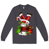 Smoke Santa claus in a coffee cup Long Sleeve Tee - FaDigitalArtStudio