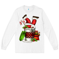 White Santa claus in a coffee cup Long Sleeve Tee - FaDigitalArtStudio