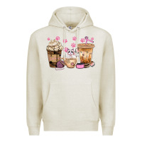 Oatmeal Heather cat coffee cups with paw bbs Premium Hoodie - BundleAndBundleShop