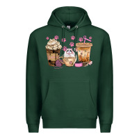 Sports Green cat coffee cups with paw bbs Premium Hoodie - BundleAndBundleShop