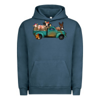 Pigment Midnight Navy Farm Animals Truck Urban Hoodie - Bettercallsaul