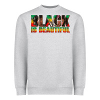 Heather Grey black is beautiful juneteenth Heavyweight Sweatshirt - texasbilliewilder