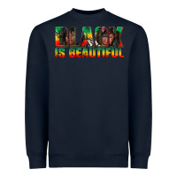 Navy black is beautiful juneteenth Heavyweight Sweatshirt - texasbilliewilder