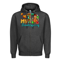 Charcoal Heather my first thanksgiving with turkey Zipper Hoodie - AdoDesignShop