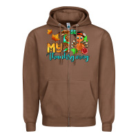 Chestnut my first thanksgiving with turkey Zipper Hoodie - AdoDesignShop