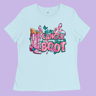 Give The Cancer Boot Ladies Tee Designed By Adodesignshop