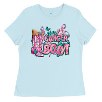 Baby Blue give the cancer boot Ladies Tee - AdoDesignShop
