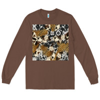Chestnut cowhide leopard seamless pattern Long Sleeve Tee - HRA Design Shop