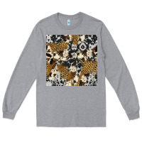Heather Grey cowhide leopard seamless pattern Long Sleeve Tee - HRA Design Shop