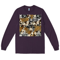 Plum cowhide leopard seamless pattern Long Sleeve Tee - HRA Design Shop