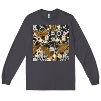 Smoke cowhide leopard seamless pattern Long Sleeve Tee - HRA Design Shop
