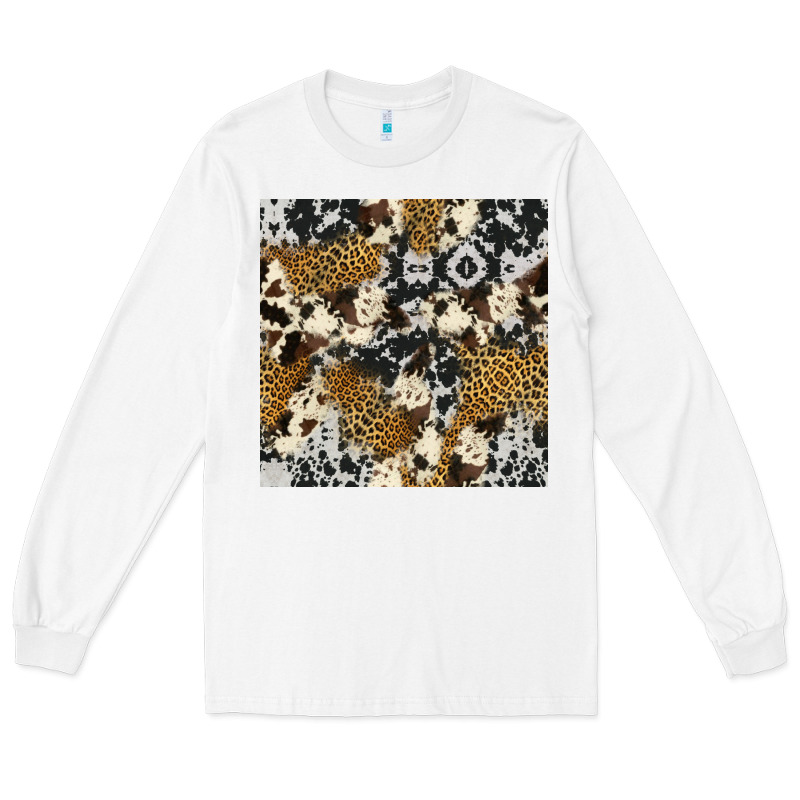 Cowhide Leopard Seamless Pattern Long Sleeve Tee by HRA Design Shop | Teevron