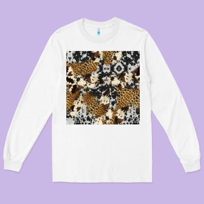 Cowhide Leopard Seamless Pattern Long Sleeve Tee Designed By Hra Design Shop