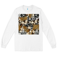 White cowhide leopard seamless pattern Long Sleeve Tee - HRA Design Shop