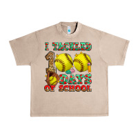 I Tackled 100 Days Of School Softball Urban Heavy Tee | Teevron