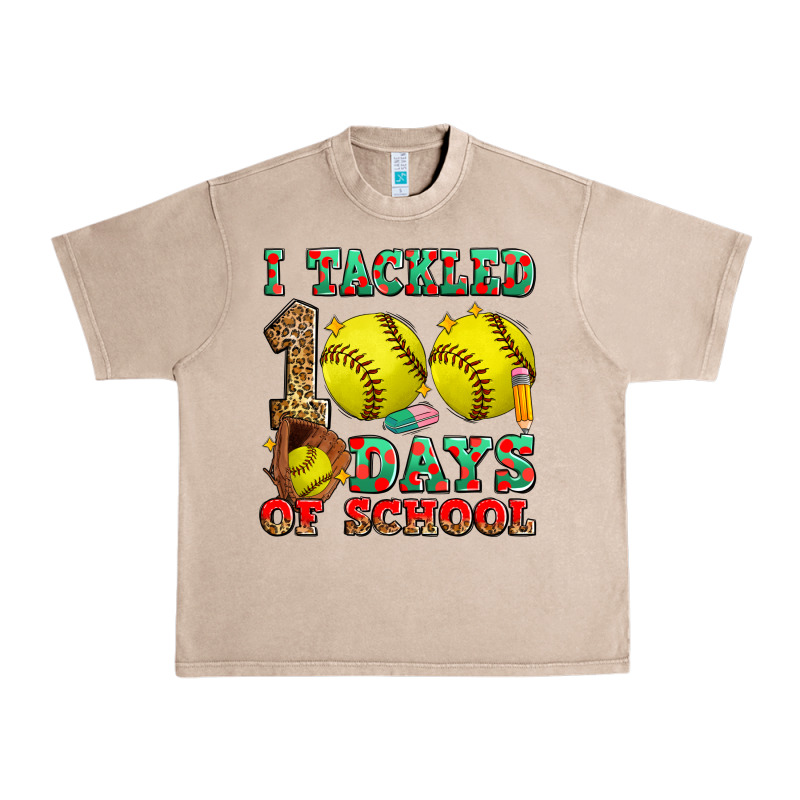 I Tackled 100 Days Of School Softball Urban Heavy Tee by Zillion Design Studio | Teevron