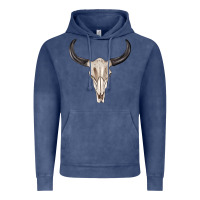 Vintage Denim western bull skull tbw Vintage Hoodie - texasbilliewilder