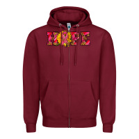Burgundy hope sunflower and ribbon Zipper Hoodie - AdoDesignShop