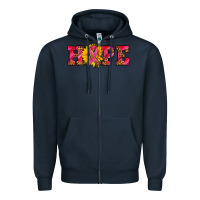 Navy hope sunflower and ribbon Zipper Hoodie - AdoDesignShop