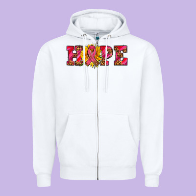 Hope Sunflower And Ribbon Zipper Hoodie Designed By Adodesignshop
