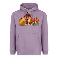Lavender Red Barn Farm Animals Heavyweight Hoodie - Jasminsmagicworld