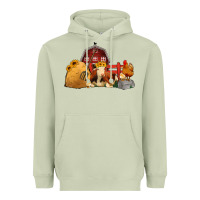 Matcha Red Barn Farm Animals Heavyweight Hoodie - Jasminsmagicworld