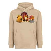 Mushroom Red Barn Farm Animals Heavyweight Hoodie - Jasminsmagicworld
