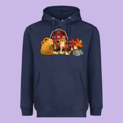 Red Barn Farm Animals Heavyweight Hoodie Designed By Jasminsmagicworld