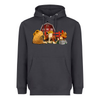 Smoke Red Barn Farm Animals Heavyweight Hoodie - Jasminsmagicworld