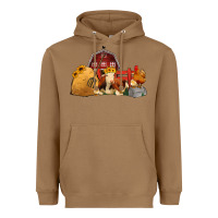Toasted Coconut Red Barn Farm Animals Heavyweight Hoodie - Jasminsmagicworld