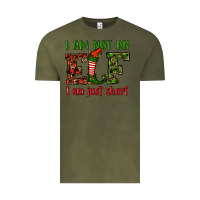 Vintage Olive i am not an elf i am just short christmas Vintage Tee - RanaPortraitStore