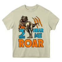 Mossy i'm two hear me roar dinosaur birthday Heavy Core Tee - LillyAllenDesigns