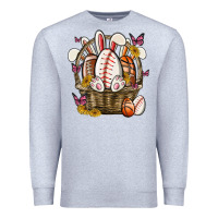 Heather Grey easter basket sports Premium Sweatshirt - MaliasSmallBusiness