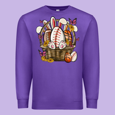 Easter Basket Sports Premium Sweatshirt Designed By Maliassmallbusiness