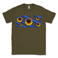 Army Green american flag sunflowers 16oz libbey cup Classic Tee - HRA Design Shop