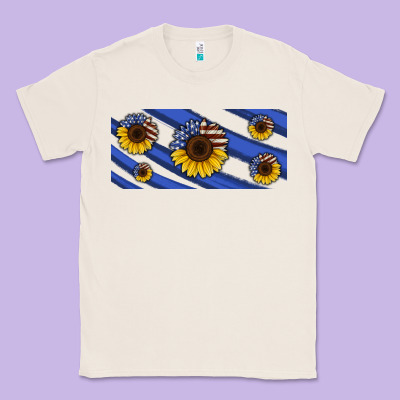 American Flag Sunflowers 16oz Libbey Cup Classic Tee Designed By Hra Design Shop