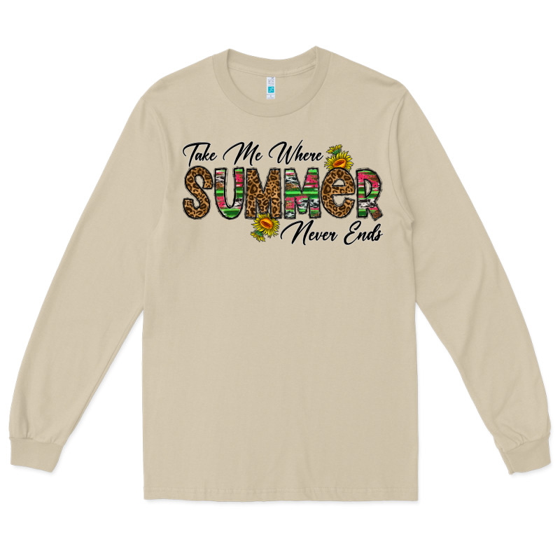 Take Me Where Summer Never Ends Long Sleeve Tee by CowhideDigitalArt | Teevron