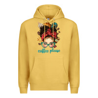 Antique Gold coffee please messy bun with coffee bean bbs Premium Hoodie - BundleAndBundleShop