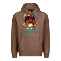 Chestnut coffee please messy bun with coffee bean bbs Premium Hoodie - BundleAndBundleShop